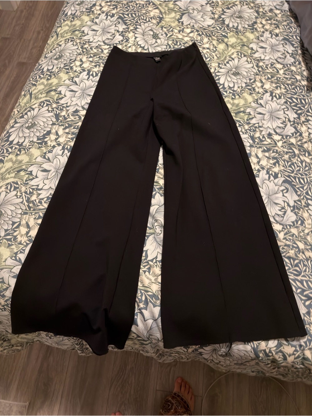 Windsor Black Boot-Cut Wide Leg Dress Pants